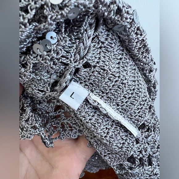 Silver Mesh Cap-Sleeved Top - Picture 5 of 5